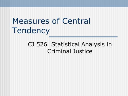 Measures of Central Tendency