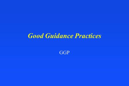 Good Guidance Practices GGP. Development, Issuance, and Use of Guidance Documents nCitizen petition from the Indiana Medical Devices Manufacturers Council.