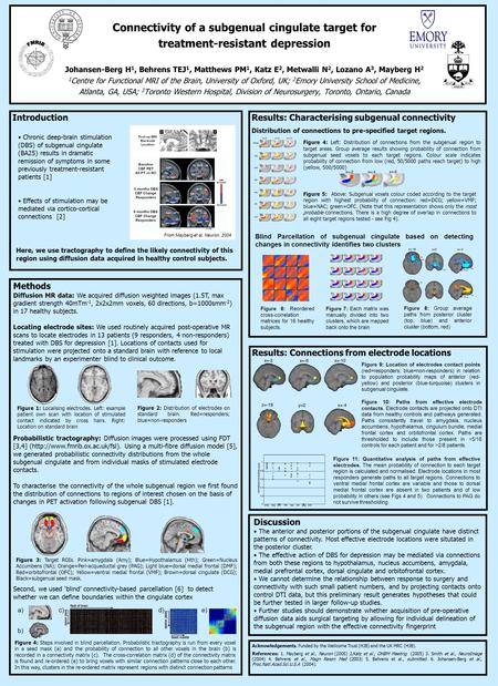 Introduction Acknowledgements. Funded by the Wellcome Trust (HJB) and the UK MRC (HJB). References: 1. Mayberg et al., Neuron (2005) 2.Katz et al., OHBM.