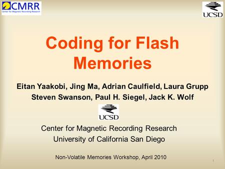 Coding for Flash Memories