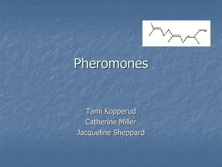 Pheromones Tami Kopperud Catherine Miller Jacqueline Sheppard.