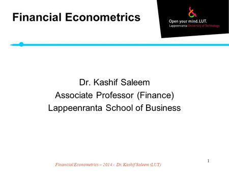 Financial Econometrics