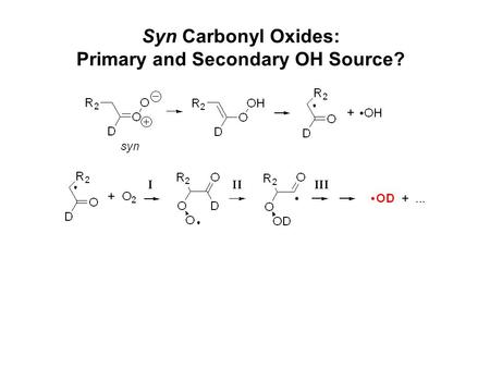 Syn Carbonyl Oxides: Primary and Secondary OH Source?