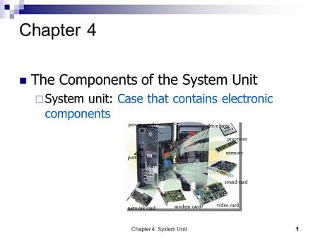 Chapter 4 The Components of the System Unit