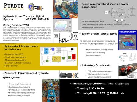  Power split transmissions & hydraulic hybrid systems  Output coupled transmissions  Input coupled transmissions  Dual stage and compound systems 