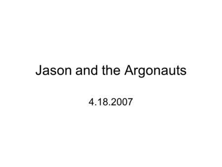 Jason and the Argonauts