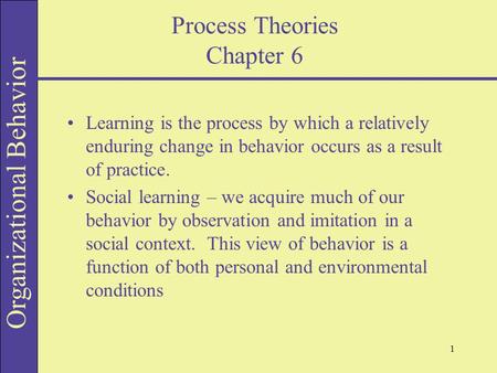 Process Theories Chapter 6