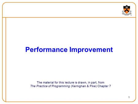 Performance Improvement