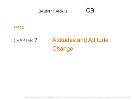 Attitudes and Attitude Change