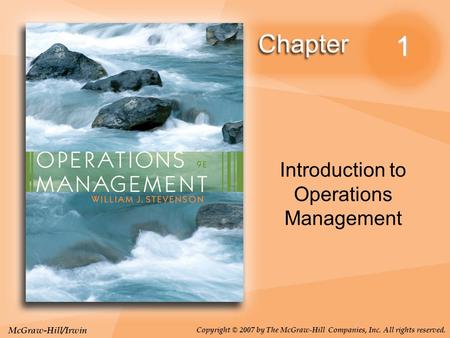 Introduction to Operations Management