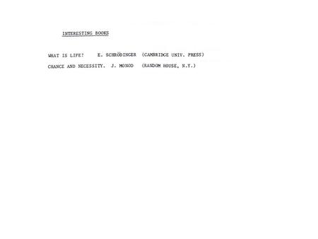 ... Schroedinger: Order requires large numbers of particles e.g. alignment of magnetic dipoles.