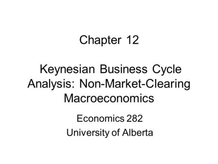 Economics 282 University of Alberta