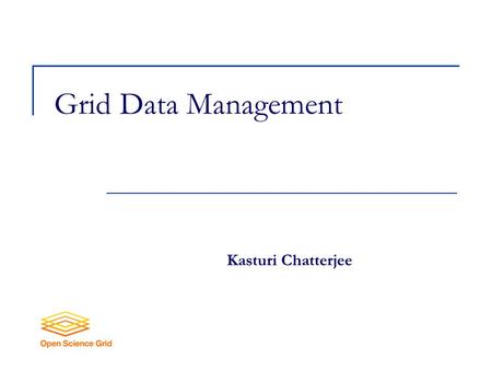 Grid Data Management Kasturi Chatterjee. 2 Motivation: The Data Problem Motivate our discussion with the large physics experiments Laser Interferometer.