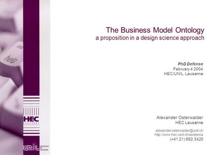 The Business Model Ontology