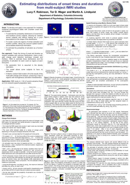 Estimating distributions of onset times and durations from multi-subject fMRI studies Lucy F. Robinson, Tor D. Wager and Martin A. Lindquist Department.