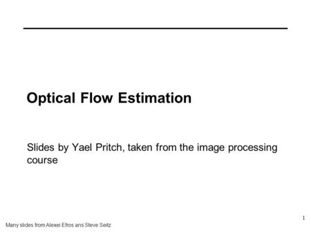 Optical Flow Estimation