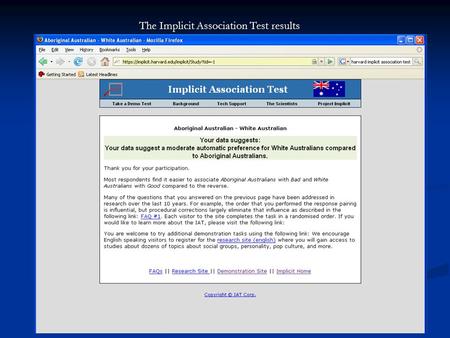 The Implicit Association Test results. Results from the US race implicit association test.