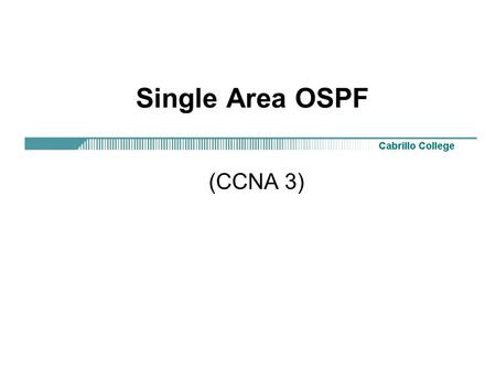 Single Area OSPF (CCNA 3).