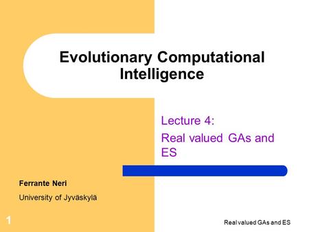 Evolutionary Computational Intelligence