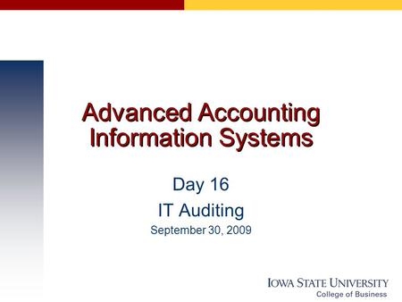 Advanced Accounting Information Systems