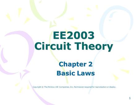 EE2003 Circuit Theory Chapter 2 Basic Laws