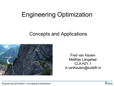 Engineering Optimization