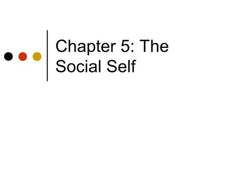 Chapter 5: The Social Self. Study Smarter: Student Website  Chapter Reviews Diagnostic Quizzes Vocabulary Flashcards.