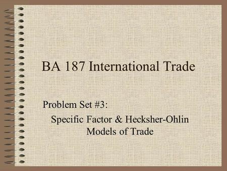 BA 187 International Trade