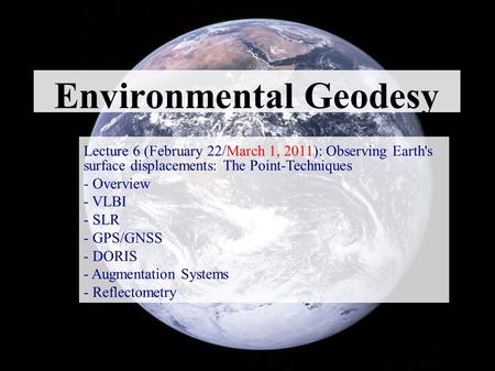 Environmental Geodesy