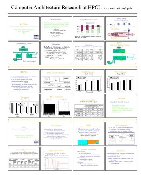 BUCS— A Bottom Up Caching Structure for Storage Servers Ming Zhang and Dr. Ken Qing Yang HPCL, Dept. of ECE URI Storage Volume Data storage plays an essential.