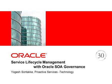 Service Lifecycle Management with Oracle SOA Governance