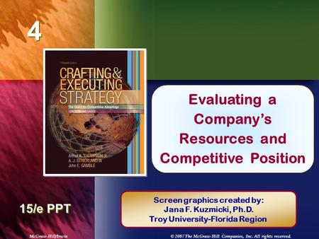 Evaluating a Company’s Resources and Competitive Position