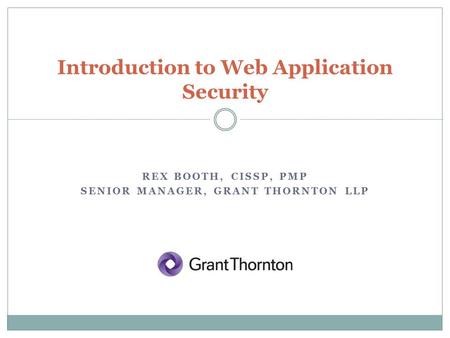 Introduction to Web Application Security