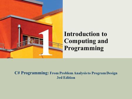 Introduction to Computing and Programming