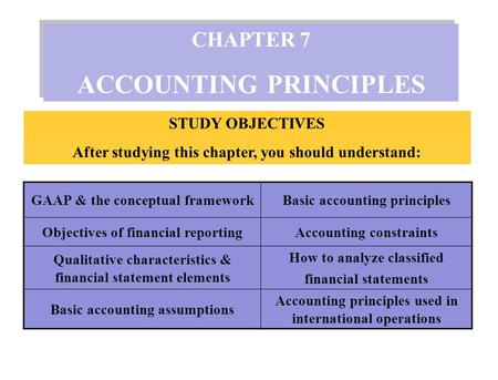 ACCOUNTING PRINCIPLES