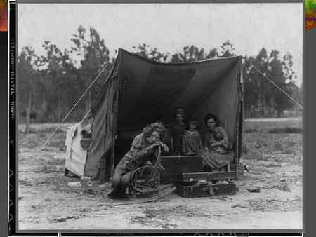 The photograph that has become known as Migrant Mother is one of a series of photographs that Dorothea Lange made of Florence Owens Thompson and her.