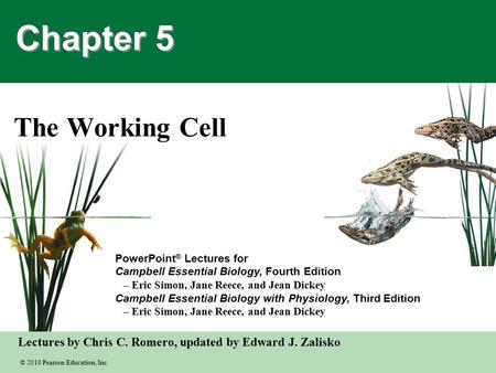 © 2010 Pearson Education, Inc. Lectures by Chris C. Romero, updated by Edward J. Zalisko PowerPoint ® Lectures for Campbell Essential Biology, Fourth Edition.