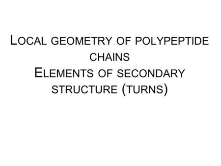 Levels of protein structure organization