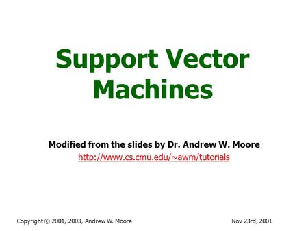 Support Vector Machines