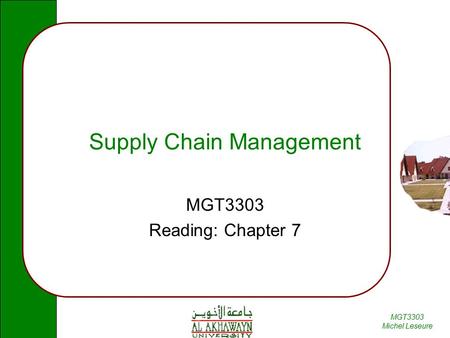 Supply Chain Management