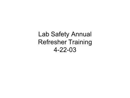 Lab Safety Annual Refresher Training 4-22-03. Use of the University of Minnesota Hazardous Chemical Waste Management Guidebook I.Hazardous Chemical Waste.