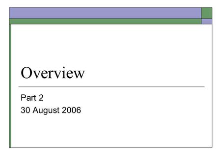 Overview Part 2 30 August 2006. Short Paper Assignment  4-5 page persuasive paper on a current controversy  5 Pages is the limited  Assignment Assignment.