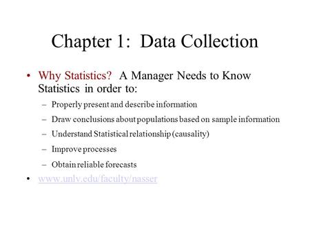 Chapter 1: Data Collection