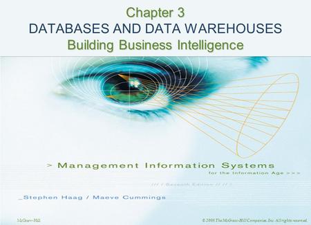 Chapter 3 DATABASES AND DATA WAREHOUSES Building Business Intelligence