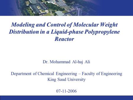 Department of Chemical Engineering – Faculty of Engineering