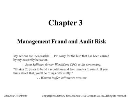 Management Fraud and Audit Risk