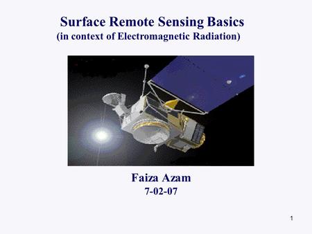 Surface Remote Sensing Basics