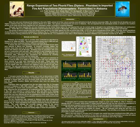 Range Expansion of Two Phorid Flies (Diptera: Phoridae) In Imported Fire Ant Populations (Hymenoptera: Formicidae) in Alabama L.C. ‘Fudd’ Graham 1, R.K.