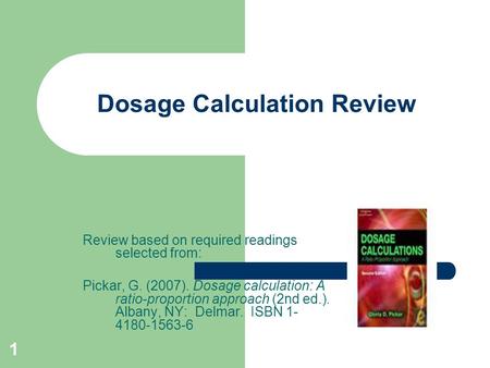 Dosage Calculation Review