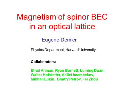 Magnetism of spinor BEC in an optical lattice